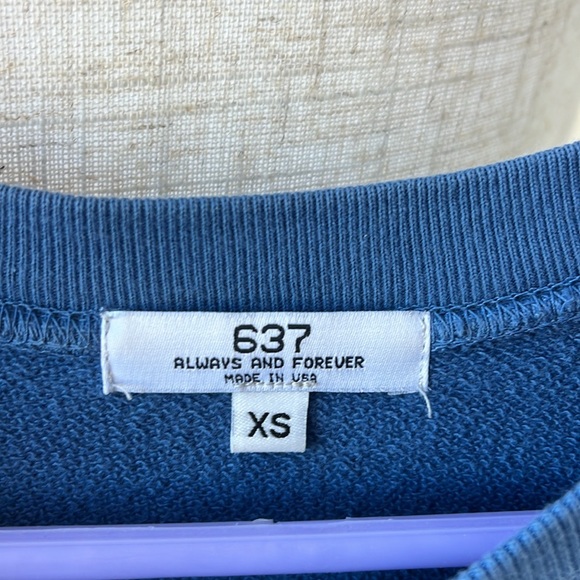SIXTHREESEVEN Raglan Crewneck in Lake Size XS - Picture 5 of 6